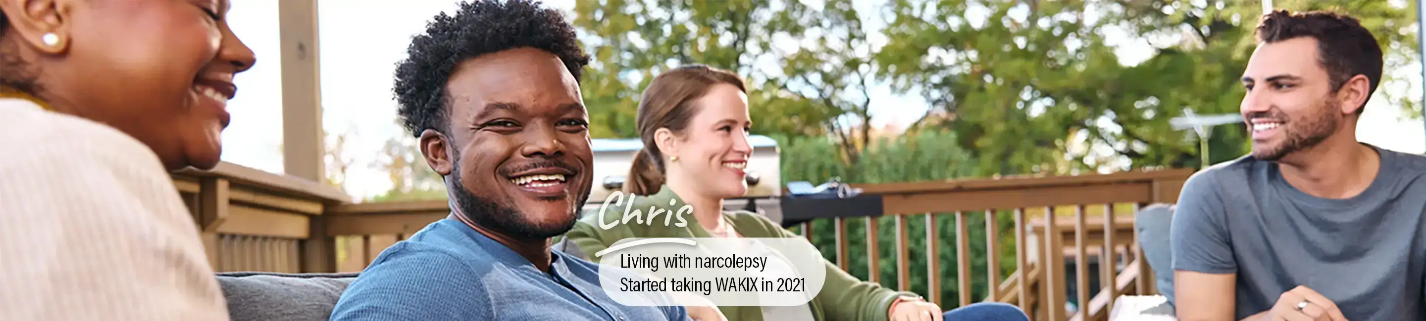 Chris, a real person living with narcolepsy taking WAKIX